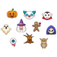 Set of Halloween icons vector