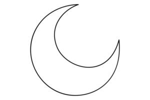 Continuous one line art of Ramadan moon for Eid iconography and celebration art vector