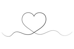 Heart single line drawing minimalism design outline art illustration vector