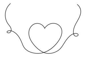 Continuous one line drawing of Heart concept single line art illustration vector