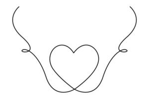 Continuous one line drawing Heart concept single line outline art illustration vector