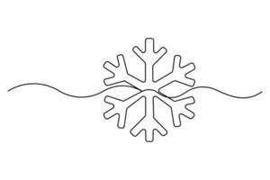 Minimal continuous line art for winter-themed designs vector