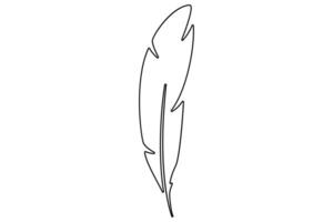 Minimalist bird feather outline in continuous line art for artistic expressions vector