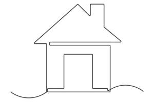 Unique one line drawing of a house outline for innovative digital projects vector