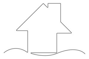 Sleek and minimalist house outline in one line art for clean aesthetics vector