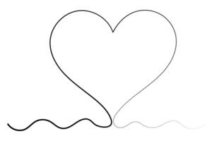 Continuous one line drawing of Heart Isolated on white background art illustration vector
