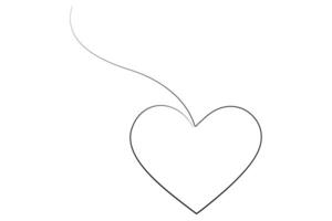Heart icon single-line drawing of art illustration vector