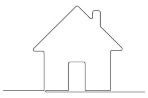 Contemporary one line house outline drawing for stylish graphic design vector