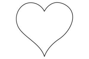 Elegant heart icon outline in a single continuous line for modern artwork vector