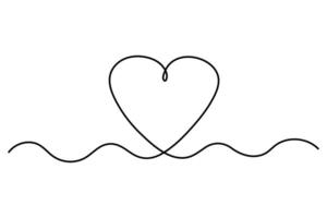 Continuous one line Heart concept single line concept outline art illustration vector