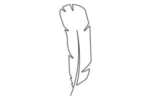 Creative continuous one line drawing of bird feather outline for custom artwork vector