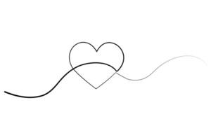 Continuous one line drawing of Heart concept isolated art illustration vector