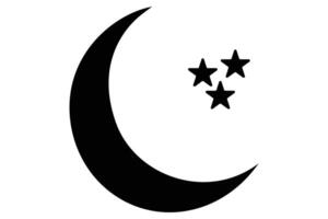 Minimalist moon crescent icon for clean and contemporary artwork vector