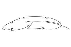Continuous one line bird feather drawing for unique design collections vector