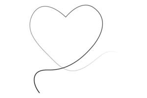 Single line art Heart continuous drawing of outline art illustration vector