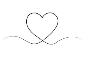 Continuous one line drawing of Heart art illustration vector