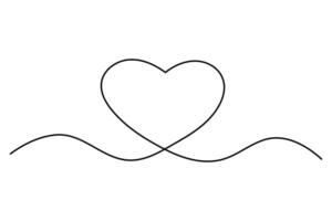 Continuous one line drawing Heart line sign line art illustration vector