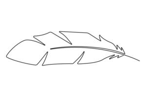 Continuous line bird feather outline for nature-inspired digital designs vector