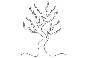 Winter tree outline in sleek line style for modern design concepts vector