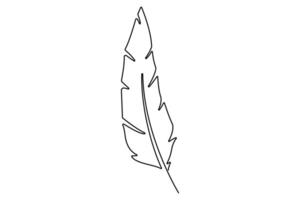 Artistic one line bird feather outline for creative and modern design needs vector
