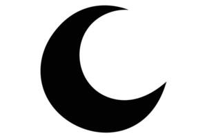 Elegant crescent moon symbol art for creative use vector