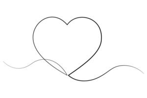 Continuous single line drawing of Heart line art illustration vector