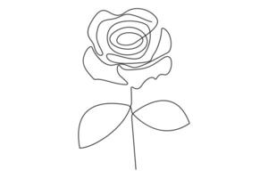 Simple and stylish rose flower outline in one line for unique design collections vector