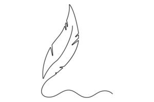 Creative one line bird feather drawing for nature-themed design projects vector