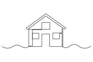 Abstract house outline sketch in one line for professional illustrations vector