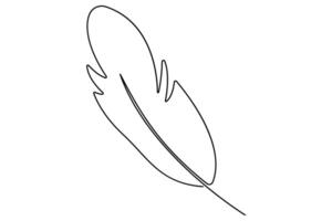 Professional continuous line bird feather outline for graphic design projects vector