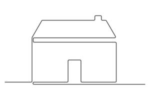 Continuous line art of a house outline for clean and modern aesthetics vector