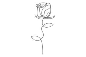 Abstract rose flower outline in continuous one line art for versatile artwork vector