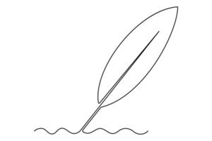 Continuous one line sketch of a bird feather outline for nature-inspired artwork vector