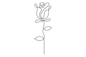 Artistic rose flower outline in continuous line for stylish design applications vector