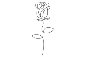 Unique rose flower outline in continuous one line art for versatile creative needs vector