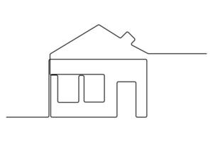 Abstract continuous line drawing of a house outline for graphic illustrations vector