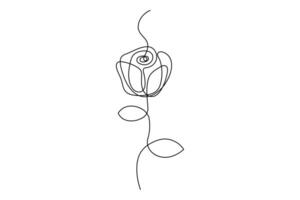 One line rose flower outline drawing for clean, modern, and artistic projects vector