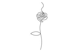 Artistic rose flower outline in continuous line for stylish design applications vector