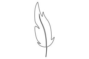 Artistic one line bird feather outline for creative and modern design needs vector