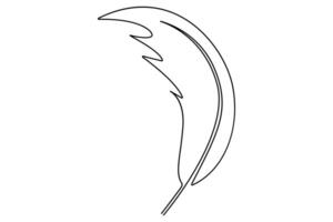 Minimalist bird feather outline in continuous line art for artistic expressions vector
