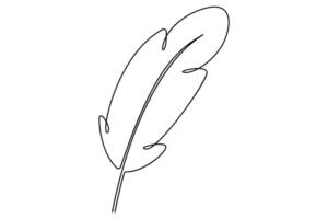 Continuous one line bird feather drawing for versatile and stylish designs vector
