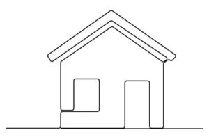 Abstract house outline in continuous line drawing style for unique concepts vector