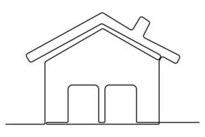 Elegant one line sketch of a house for architectural-inspired graphics vector