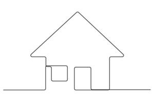Modern one line house outline art for creative graphic projects vector
