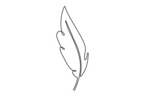 Sleek and elegant bird feather outline in one line art for digital designs vector