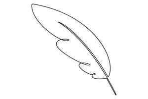 Continuous one line bird feather drawing for unique design collections vector