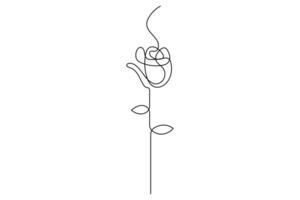 Elegant one line rose flower outline for clean and minimalist graphic designs vector