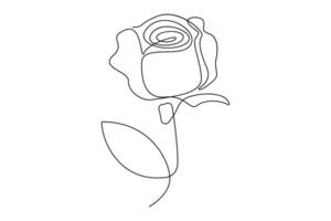 Sleek continuous one line drawing of a rose flower outline for modern digital designs vector