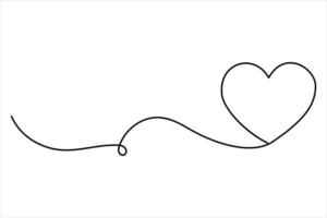 Abstract continuous line art of a heart outline for versatile design projects vector