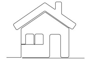 Contemporary house outline in one line drawing style for versatile use vector